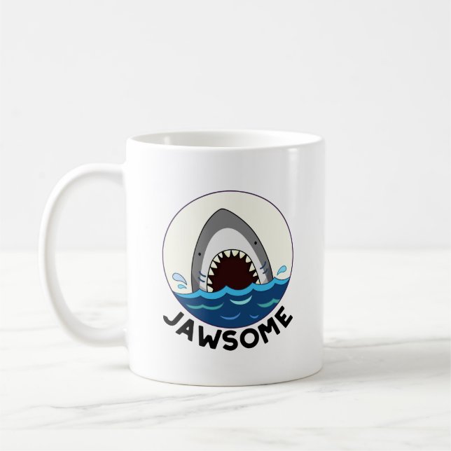 Jawsome Funny Shark Teeth Pun  Coffee Mug (Left)