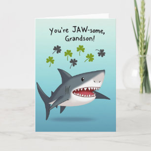 Jawsome Grandson Shark Card