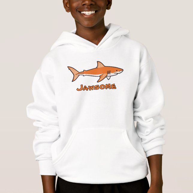 Jawsome orange Shark  Hoodie (Front)