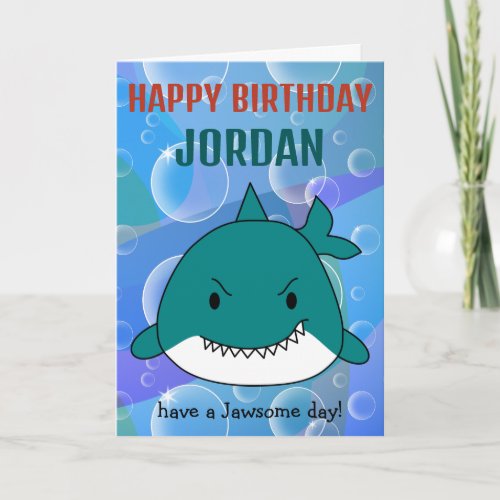 Jawsome Shark Birthday Personalized Card