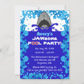 Jawsome Shark Themed Pool Party Birthday Invitation (Front)
