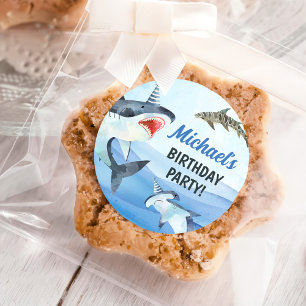 Jawsome Shark Under The Sea Birthday Classic Round Sticker