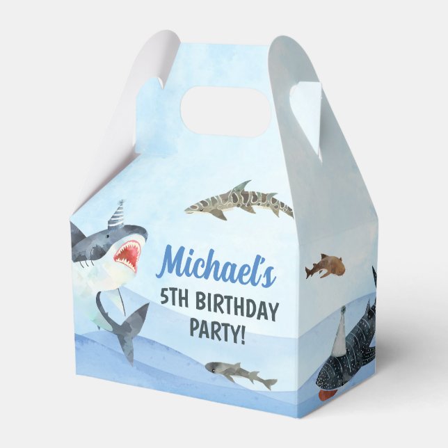 Jawsome Shark Under The Sea Birthday Favor Boxes (Front Side)
