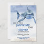 JawSome Time Great White Shark Birthday Watercolor Invitation
