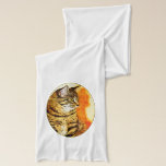 JAX AND HIS SHADOW SCARF<br><div class="desc">A sitting tabby cat named Jax accompanied by his orange shadow.</div>