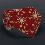 Jax Snowflake Foulard Burgundy Two-sided Neck Tie<br><div class="desc">Burgundy and khaki colorway. This tie is inspired by advertising art of the fifties. This graphical snowflake is khaki shown here on a burgundy background. (All background colors are customizable.) Fun tie for that conservative male with a sense of humor & a passion for life,  especially for the holidays!</div>