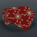 Jax Snowflake Foulard Burgundy Two-sided Neck Tie<br><div class="desc">Burgundy and khaki colorway. This tie is inspired by advertising art of the fifties. This graphical snowflake is khaki shown here on a burgundy background. (All background colors are customizable.) Fun tie for that conservative male with a sense of humor & a passion for life,  especially for the holidays!</div>