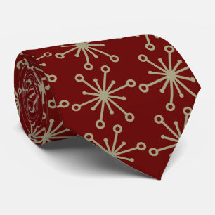 Jax Snowflake Foulard Burgundy Two-sided Neck Tie