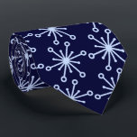 Jax Snowflake Foulard Deep Navy Two-sided Tie<br><div class="desc">Dark navy and light blue colorway. This tie is inspired by advertising art of the fifties. This graphical snowflake is light blue shown here on a navy background. (All background colors are customizable.) Fun tie for that conservative male with a sense of humor & a passion for life, especially for...</div>
