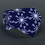 Jax Snowflake Foulard Deep Navy Two-sided Tie<br><div class="desc">Dark navy and light blue colorway. This tie is inspired by advertising art of the fifties. This graphical snowflake is light blue shown here on a navy background. (All background colors are customizable.) Fun tie for that conservative male with a sense of humor & a passion for life, especially for...</div>