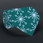 Jax Snowflake Foulard Teal Two-sided Tie<br><div class="desc">Teal and light blue colorway. This tie is inspired by advertising art of the fifties. This graphical snowflake is light blue shown here on a teal background. (All background colors are customizable.) Fun tie for that conservative male with a sense of humor & a passion for life, especially for the...</div>