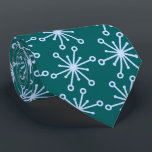 Jax Snowflake Foulard Teal Two-sided Tie<br><div class="desc">Teal and light blue colorway. This tie is inspired by advertising art of the fifties. This graphical snowflake is light blue shown here on a teal background. (All background colors are customizable.) Fun tie for that conservative male with a sense of humor & a passion for life, especially for the...</div>