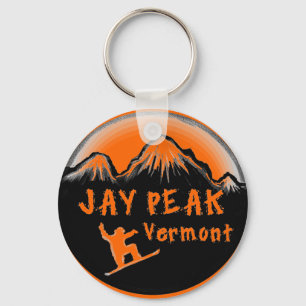 Jay Peak Vermont artistic skier Keychain