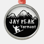 Jay Peak Vermont Artistic Skier Metal Ornament at Zazzle