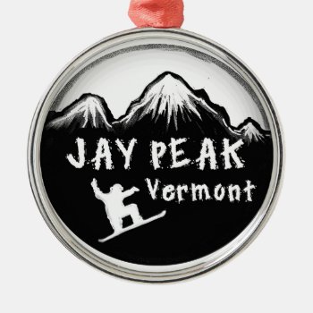 Jay Peak Vermont Artistic Skier Metal Ornament by ArtisticAttitude at Zazzle