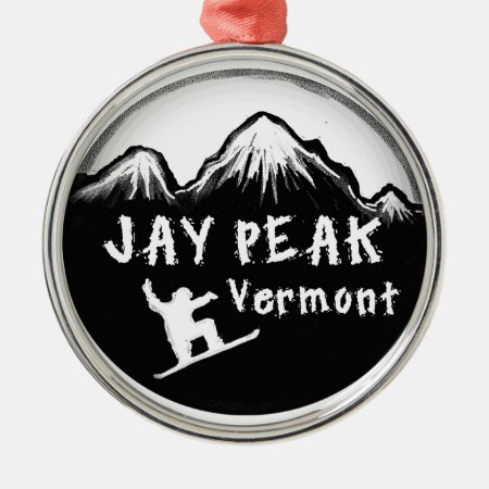 Jay Peak Vermont Artistic Skier Metal Ornament