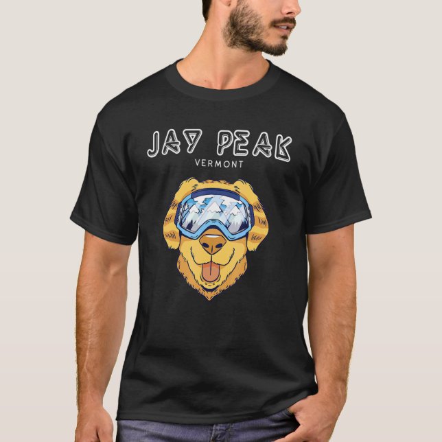 Jay Peak Vermont - Funny Dog Ski Googles T-Shirt (Front)