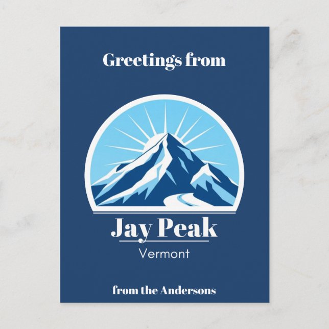 Jay Peak Vermont ski resort vacation blue Postcard (Front)