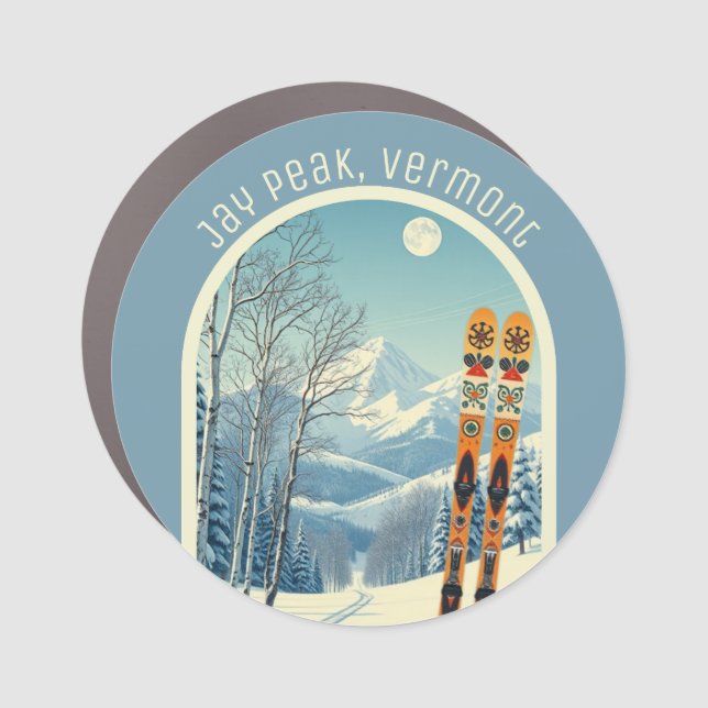 Jay Peak Vermont ski souvenir  Car Magnet (Front)