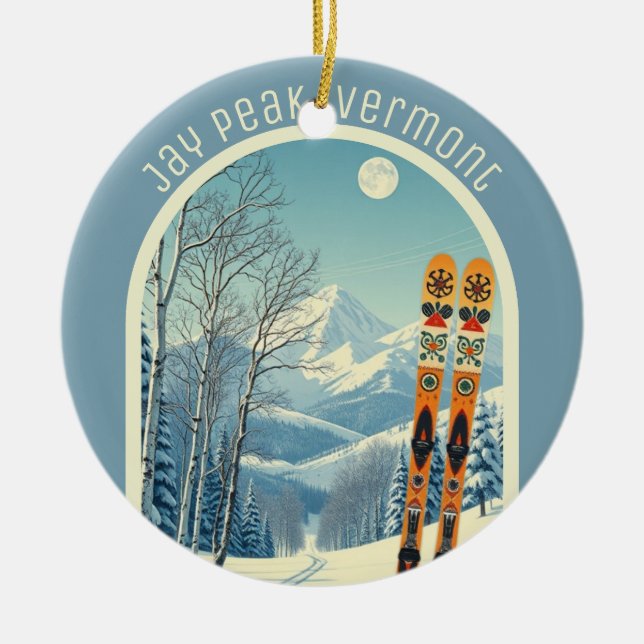 Jay Peak Vermont ski souvenir  Ceramic Ornament (Front)