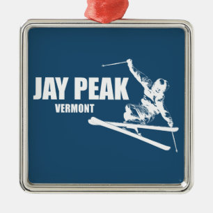 Jay Peak Vermont Skier Metal Ornament