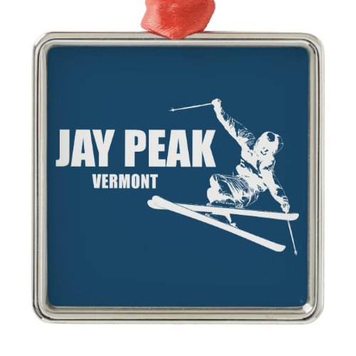 Jay Peak Vermont Skier Metal Ornament