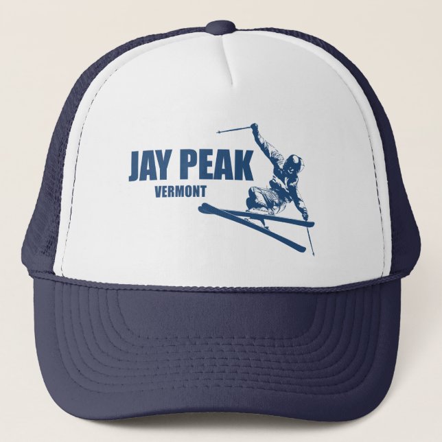 Jay Peak Vermont Skier Trucker Hat (Front)