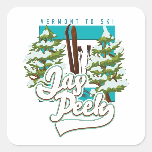 Jay Peek Vermont ski logo Square Sticker (Front)