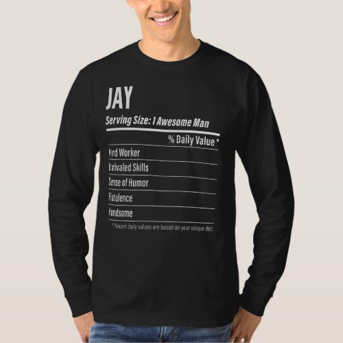 Jay Serving Size Nutrition Label Calories T_Shirt