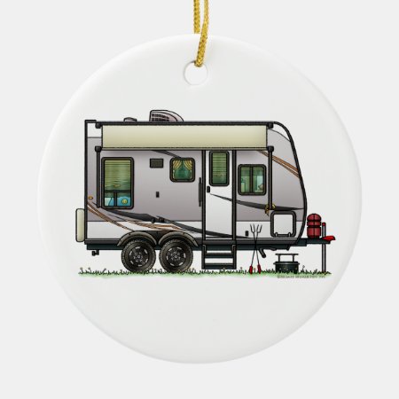 Jayco Trailer Rv Happy Camper Ceramic Ornament