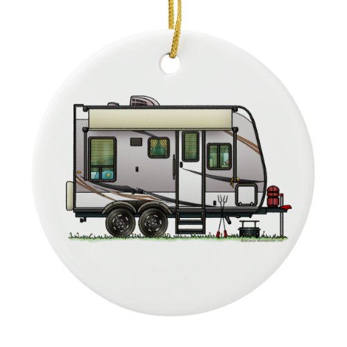 Jayco Trailer RV happy camper Ceramic Ornament