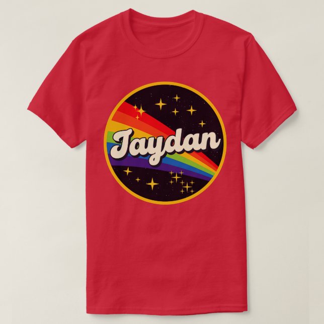Jaydan Rainbow In Space Vintage Style T-Shirt (Design Front)