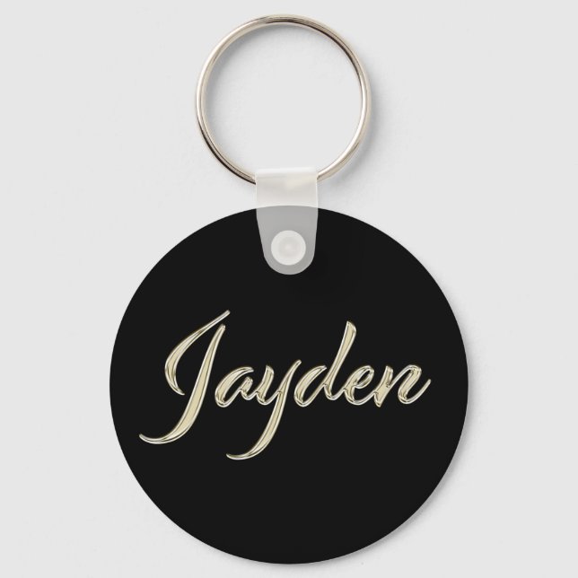 Jayden Name whitegold Button Schlüsselanhänger Keychain (Front)