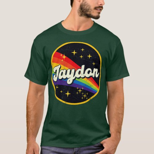 Jaydon Rainbow In Space Vintage GrungeStyle T_Shirt