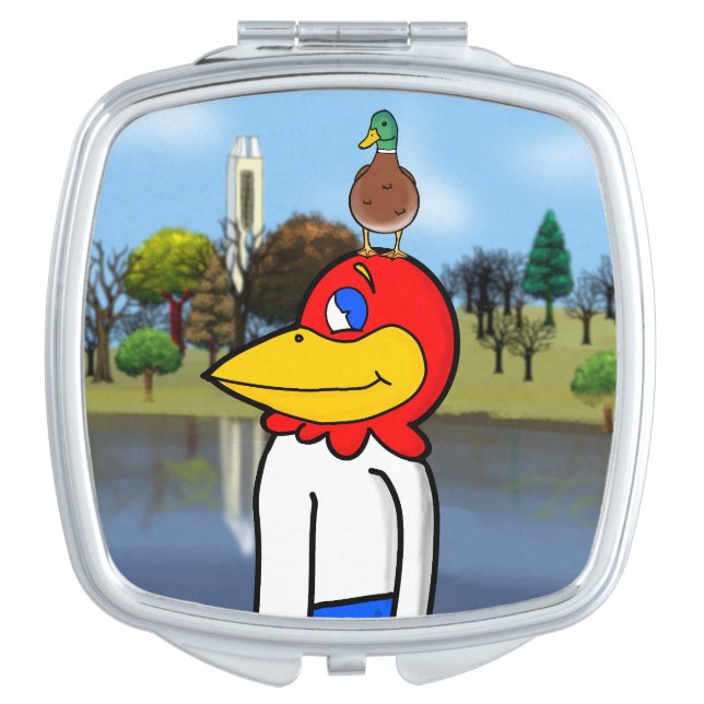 Jayhawk with a duck compact mirror (Front)