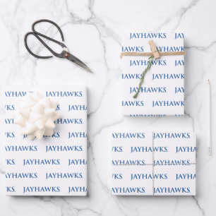 Jayhawks Text Logo Wrapping Paper Sheets