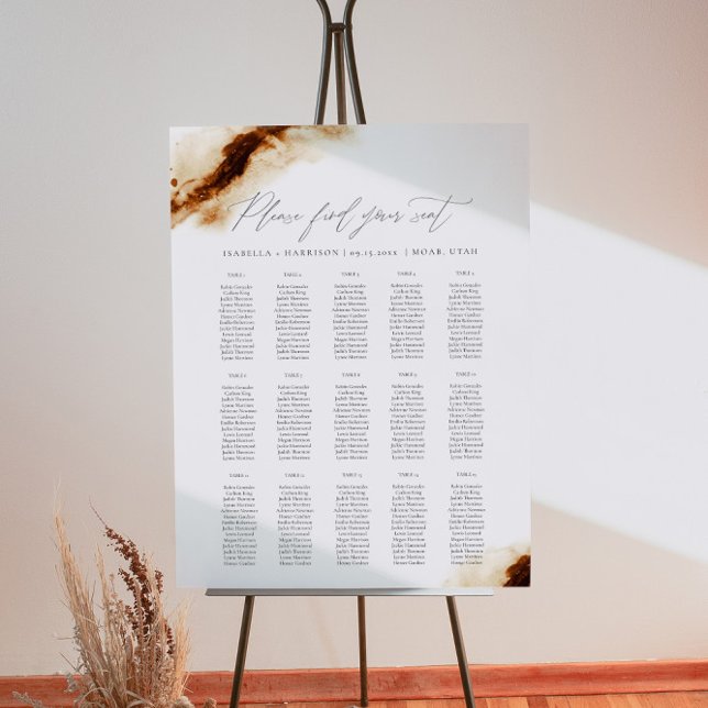 JAYLA Boho Terracotta Burnt Orange Seating Chart Foam Board (Creator Uploaded)