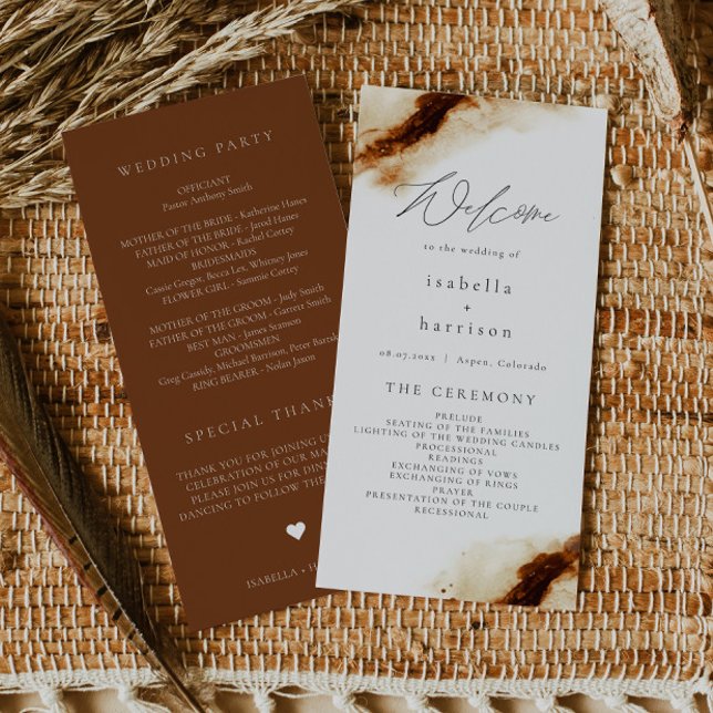 JAYLA | Boho Terracotta Rust Wedding Program (Creator Uploaded)
