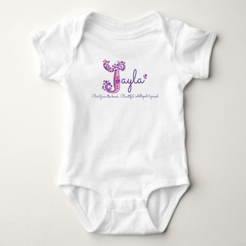 Jayla girls J name meaning monogram shirt