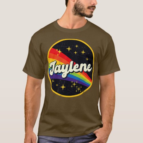 Jaylene Rainbow In Space Vintage GrungeStyle T_Shirt