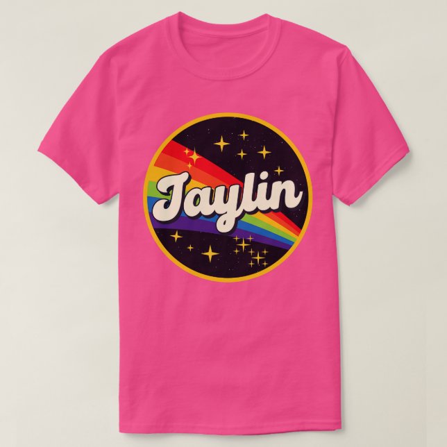 Jaylin Rainbow In Space Vintage Style T-Shirt (Design Front)