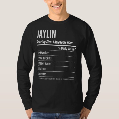 Jaylin Serving Size Nutrition Label Calories T_Shirt
