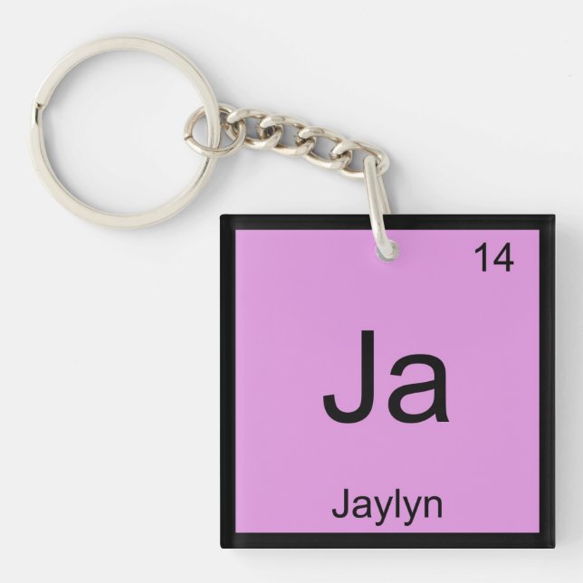 Jaylyn  Name Chemistry Element Periodic Table Keychain (Front)