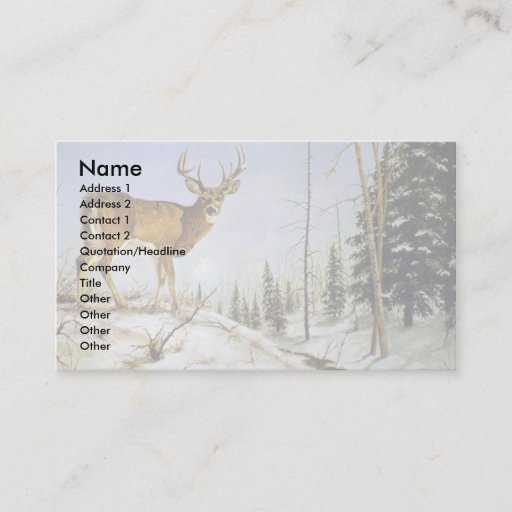 Customizable Jay's Peak, White Tail Deer Business Card