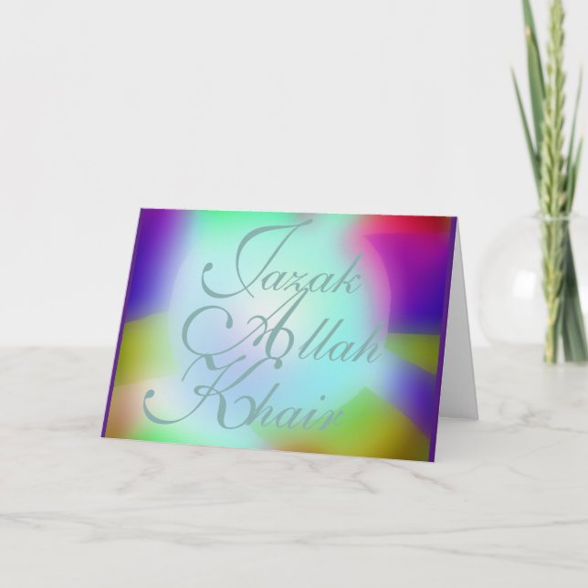 Jazak-Allah-Khair Islamic Thank You Card (Front)