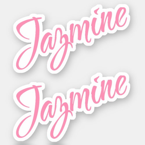 Jazmine Decorative Name in Pink x2 Sticker