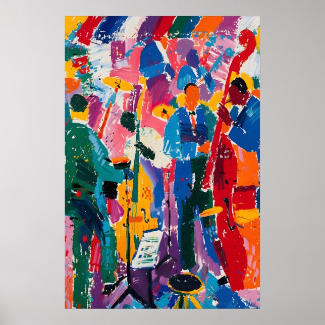 Jazz Abstract Art Print Matisse-Inspired Music (Front)