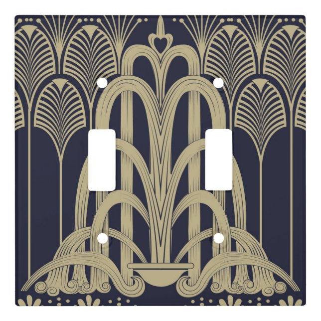 Jazz Age fountain Light Switch Cover (Front)