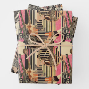 Jazz Age Musician 1920s Dadaist Style Wrapping Paper Sheets