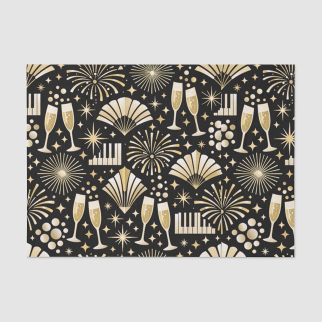 Jazz Age New Year Pattern Tissue Paper (Front)